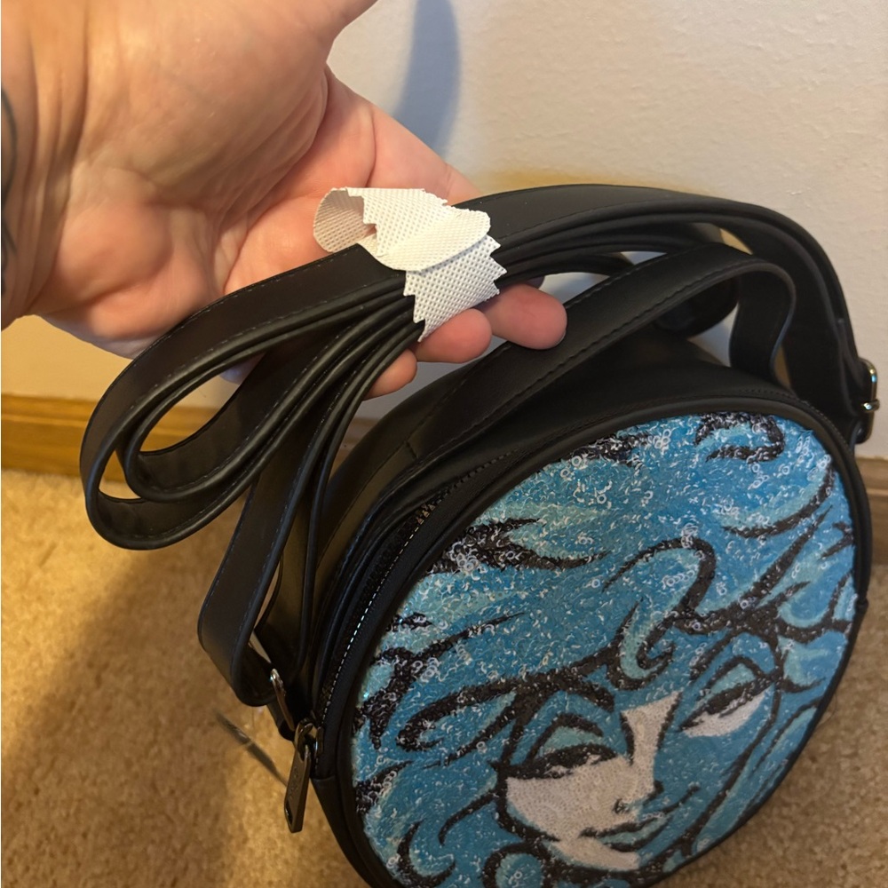 Disney Haunted Mansion Madame Leota Buckle Down Round Crossbody Sequin Purse - Picture 4 of 9